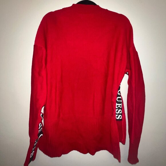 Red Guess Womens V-Neck Pullover Sweater, Medium, Red - Picture 2 of 10